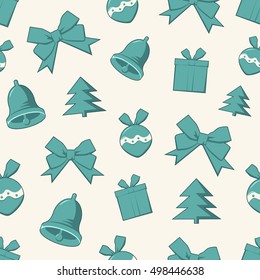 Seamless vector pattern with christmas stylish icons