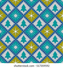 Seamless vector pattern with Christmas symbols