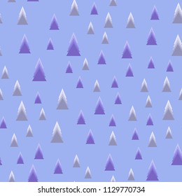 Seamless vector pattern with Christmas trees. Can be used for wallpaper, pattern fills, web page background, surface textures, gifts. Creative Hand Drawn textures for winter holidays.