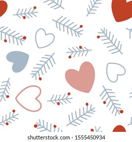 Seamless vector pattern with Christmas trees. Seamless pattern for cards, wrapping papers, posters. Creative hand drawn pattern for winter holidays. Seamless texture for Christmas design