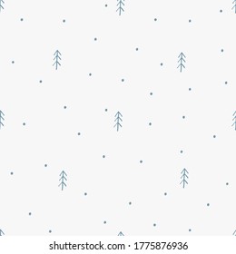 Seamless vector pattern with Christmas trees. Can be used for wallpaper, pattern fills, web page background, surface textures, gifts. Creative Hand Drawn textures for winter holidays.