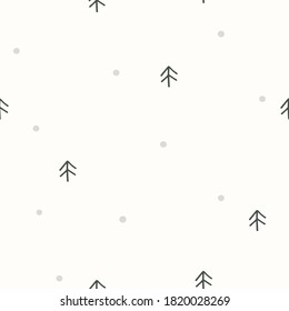Seamless vector pattern with Christmas trees. Can be used for wallpaper, pattern fills, web page background, surface textures, gifts. Creative Hand Drawn textures for winter holidays.