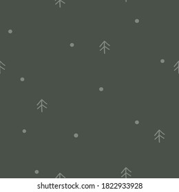 Seamless vector pattern with Christmas trees. Can be used for wallpaper, pattern fills, web page background, surface textures, gifts. Creative Hand Drawn textures for winter holidays.