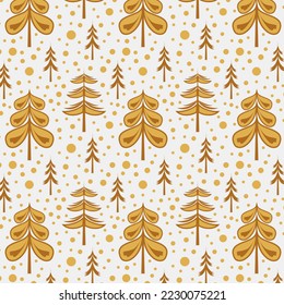 Seamless vector pattern with Christmas trees. Can be used for wallpaper, pattern fills, web page background, surface textures, gifts. Creative Hand Drawn textures for winter holidays.