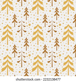 Seamless vector pattern with Christmas trees. Can be used for wallpaper, pattern fills, web page background, surface textures, gifts. Creative Hand Drawn textures for winter holidays.