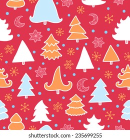 Seamless vector pattern with christmas trees