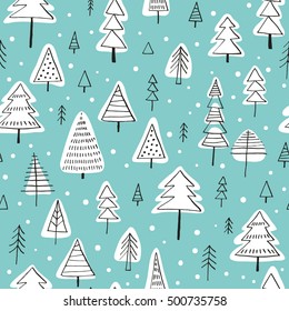 Seamless Vector Pattern Christmas Trees Can Stock Vector (Royalty Free ...