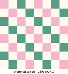 Seamless Vector Pattern Christmas White Pink And Green Check, repeat design for wrapping paper