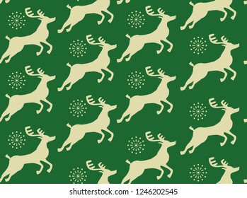 Seamless vector pattern from christmass deers
