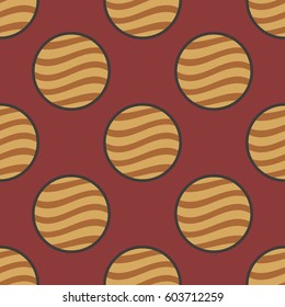 Seamless vector pattern with circles and curved lines