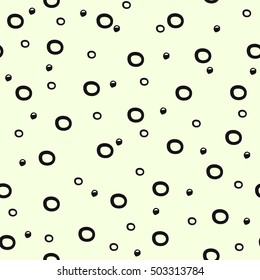 Seamless vector pattern with circles and dots. Hand drawn design ink design can be used for textile, wallpaper, decoration, stationary design, prints.