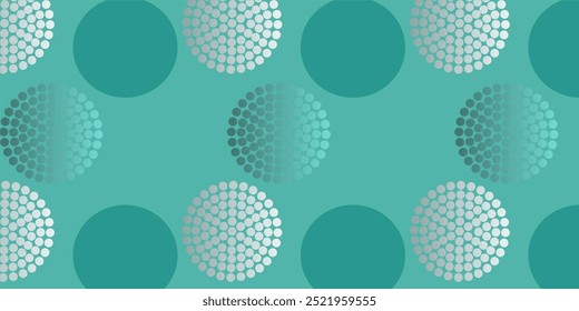 Seamless vector pattern of circles and leaves for bed linen, wallpaper and textures