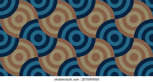 Seamless vector pattern. Circles. Optical illusions. Op Art backdrop. Modern template for fabric, textile or wrapping. Geometric ornament. Stylish background. Wallpapers. Pastel colors. 3D Tiles.	
