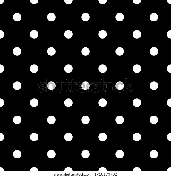 Seamless vector pattern. Circles ornament.\
Dots background. Polka dot. Black and\
white.