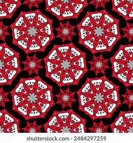 Seamless vector pattern with circular ornament. Ethnic print for textiles, fabrics, wallpaper, paper, wrappers and other surfaces.