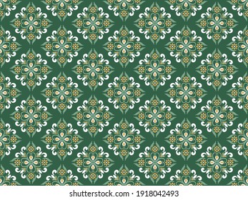 Seamless vector pattern with classic vintage ornament. Floral design for printing on textiles or wallpaper. 