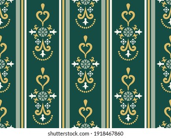 Seamless vector pattern with classic vintage ornament. Floral design for printing on textiles or wallpaper. 