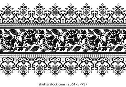 Seamless vector pattern with classic vintage ornament