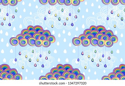 seamless vector pattern with clouds