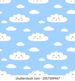 Seamless vector pattern with clouds