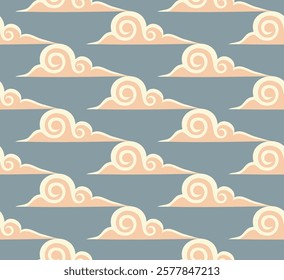 Seamless vector pattern with clouds