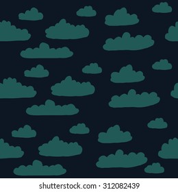Seamless vector pattern with clouds 