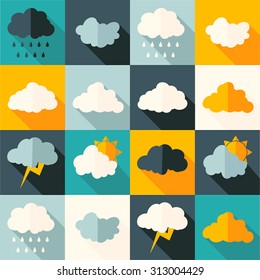 Seamless vector pattern with clouds. Flat Design