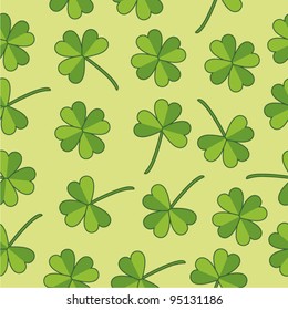 Seamless vector pattern with clover