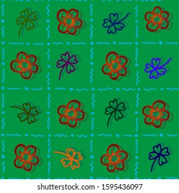  seamless vector pattern with clover leaves 