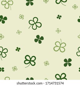 Seamless vector pattern with clover leaves. Perfect for textile, wrapping paper, wallpaper, background for design.