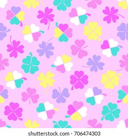 Seamless vector pattern with clover leaves. Nice vector background, perfect for wallpaper, wrapping paper or textile.