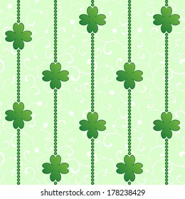 Seamless vector pattern with clover for St. Patrick day