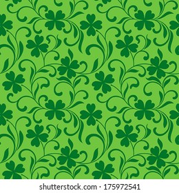 Seamless vector pattern with clover for St.Patrick day