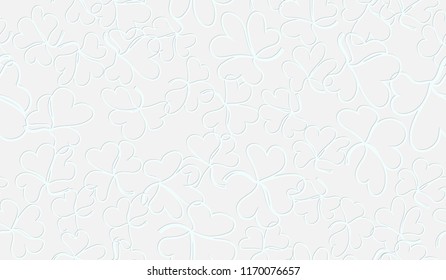 Seamless vector pattern of the clover's meadow.  White background