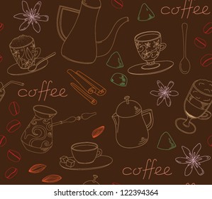 seamless vector pattern with coffee