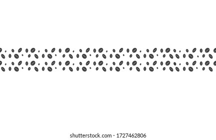 Seamless vector pattern. Coffee beans that are in the middle.