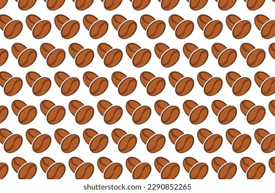 Seamless vector pattern with coffee beans. Background.