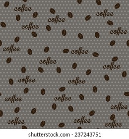 Seamless vector pattern with coffee beans