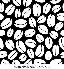 Seamless vector pattern with coffee beans