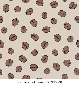 seamless vector pattern with coffee beans
