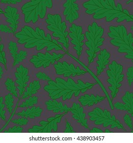 Seamless vector pattern with color acorn leaves
