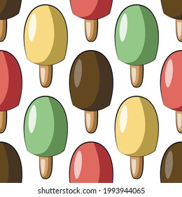 Seamless vector pattern with color eskimo pie