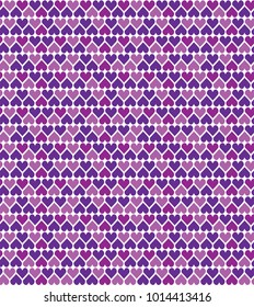 Seamless vector pattern of the color of the season ultraviolet hearts. Suits for any decor, textile, packaging paper, wallpapers. Can be used for for Valentine's day or Birthday gifts wrapper.
