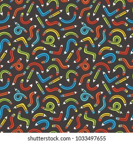 Seamless vector pattern with colored pencils.