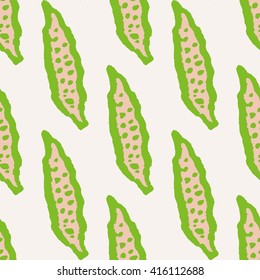 Seamless vector pattern with colored pods of beans
