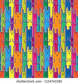 Seamless vector pattern colored rabbits