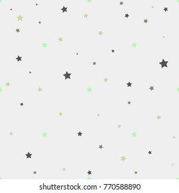Seamless vector pattern with colored stars of various sizes on white background. Childish background for postcards, wallpaper, papers, textiles, bed linen