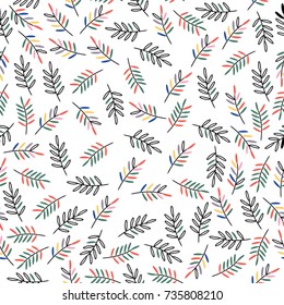 Seamless vector pattern. Pattern of colored twigs.