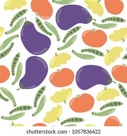 Seamless vector pattern with colored vegetables.
