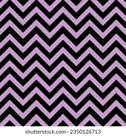 Seamless vector pattern with colored zig zag parallel lines on black and violet background. Surface pattern design